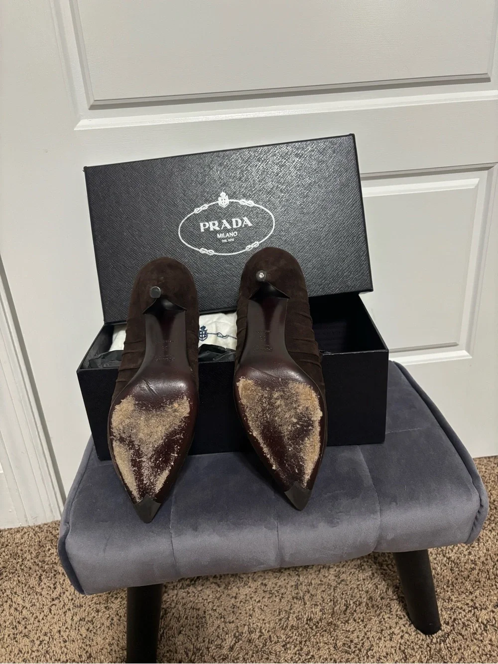Prada suede pumps